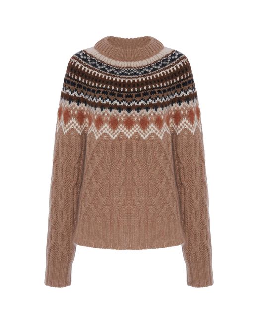 Moncler Brown Grenoble Cable-Knit Sweater