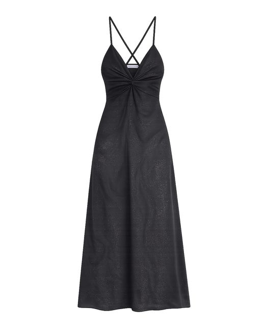 MACCAPANI Black Knotty Cotton-Blend Jacquard Maxi Dress