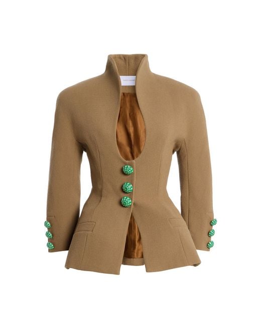 Harithand Brown Exclusive Scoop Double Crepe Jacket