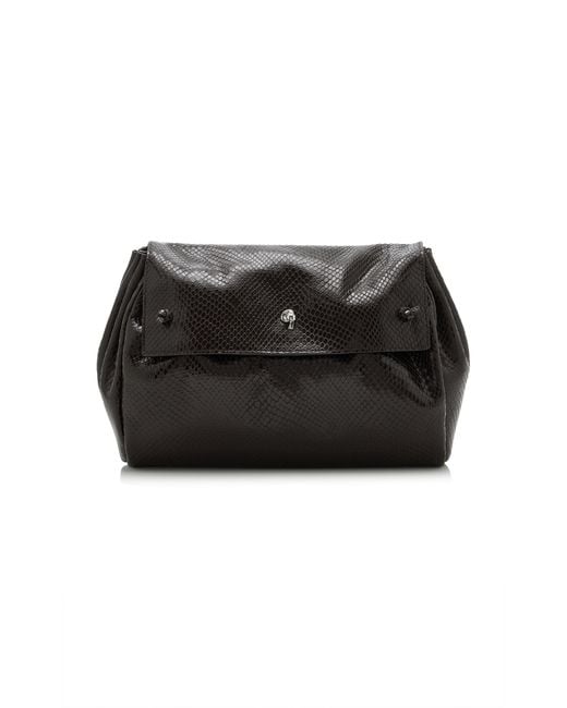 Staud Black Cy Leather Clutch Bag