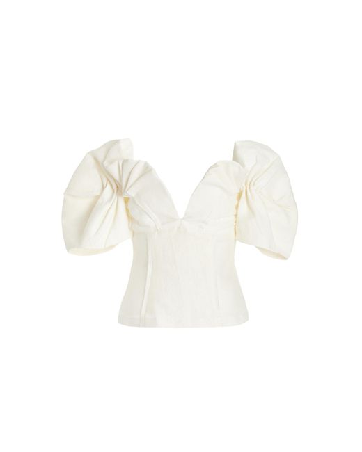Cult Gaia White Abby Off-the-shoulder Top