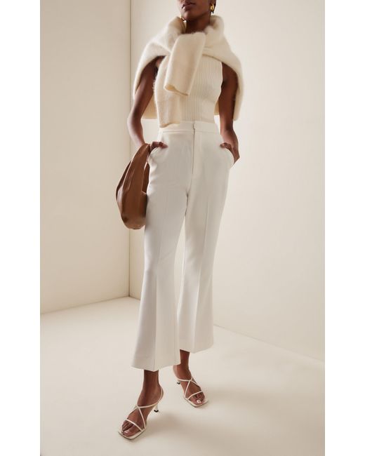 FAVORITE DAUGHTER White Exclusive Phoebe Twill Cropped Flared-leg Pants