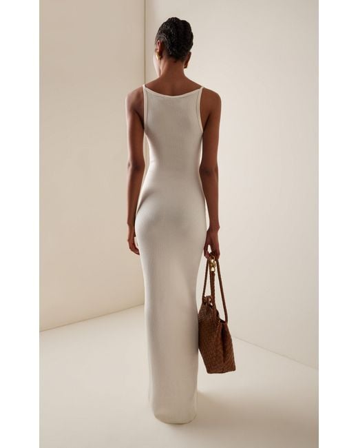 ÉTERNE White Iris Stretch Cotton-Modal Maxi Dress