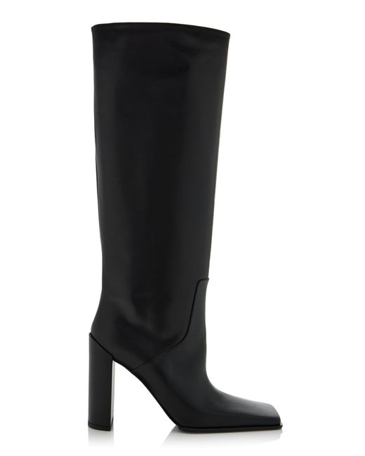 Alaïa Black Leather Knee Boots