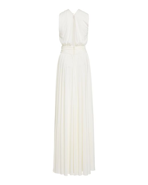 Giambattista Valli White Knotted Jersey Maxi Dress