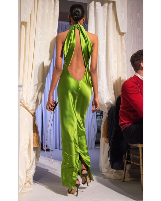 The green dress in silk Brandon Maxwell carried by Noa Hamilton