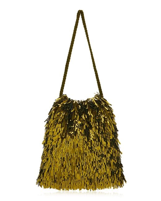 Lizzie Fortunato Green Sequined Gala Bag