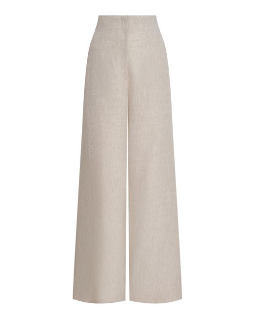 ANDRES OTALORA White Me Hablas Linen Wide-Leg Pants