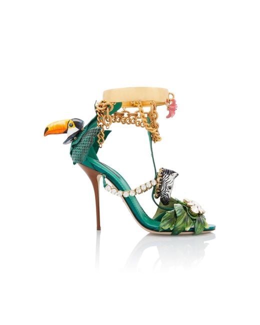 Dolce & Gabbana Tropical Embellished Sandals in Green Lyst