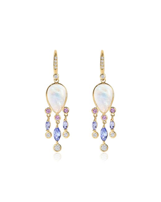 Eden Presley White And Roses 14K-Stone Earrings