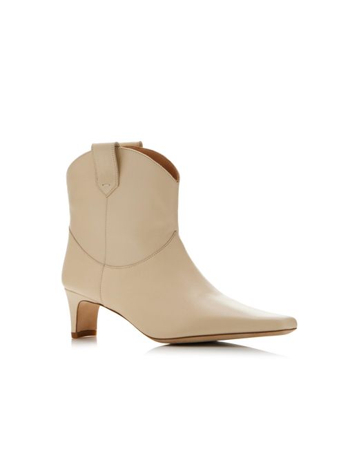 Staud Natural Wally Western Leather Ankle Boots