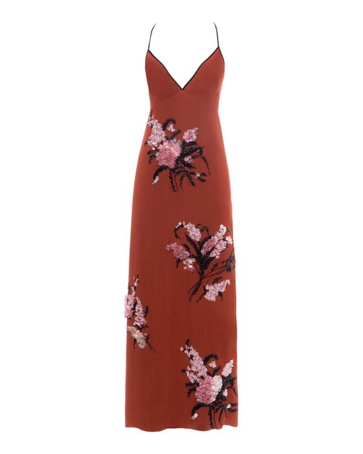 DES_PHEMMES Floral Embroidered Slip Dress