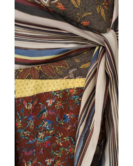 Siedres Multicolor Lumier Patchwork Satin Midi Skirt