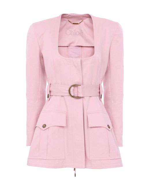 Chloé Pink Cotton Utility Jacket