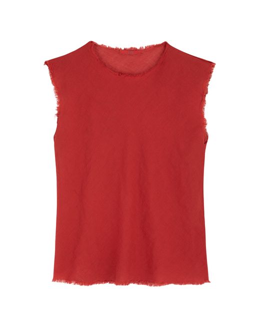 All Three Red Iris Gauze Tank