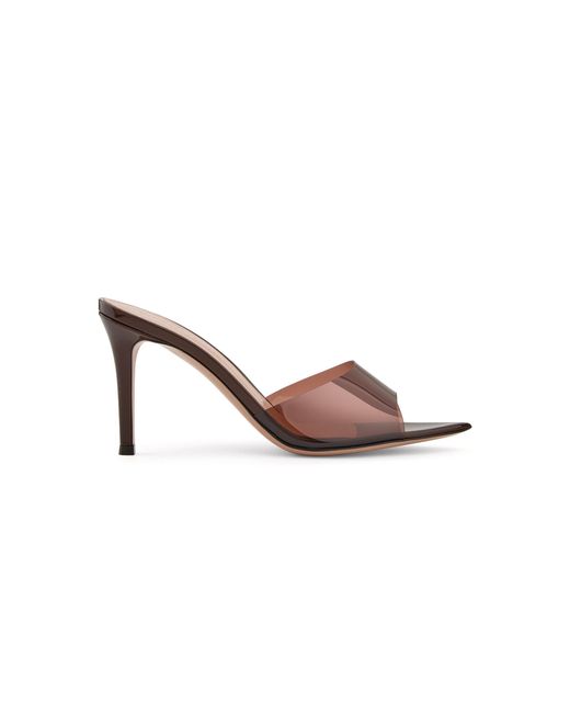 Gianvito Rossi Brown Elle Plexi Mules
