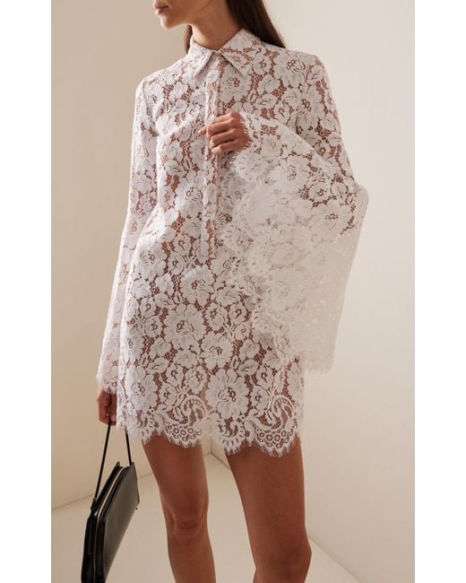 Michael Kors White Flutter Sleeve Lace Mini Dress