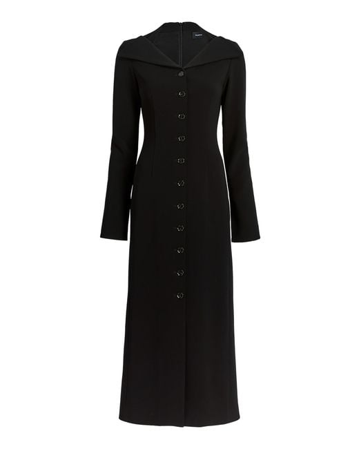 Proenza Schouler Black Carmen Crepe Midi Dress