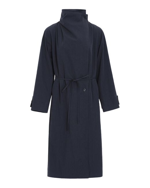 Source Unknown Blue Cicero Funnel Neck Coat