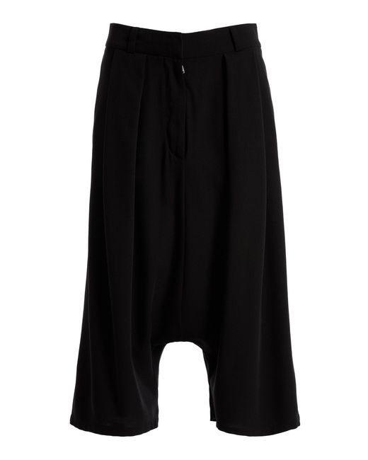 Lanvin Black Loose-Fit Wool-Blend Shorts