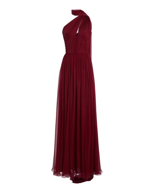 Zuhair Murad Red Silk-Chiffon Scarf Dress