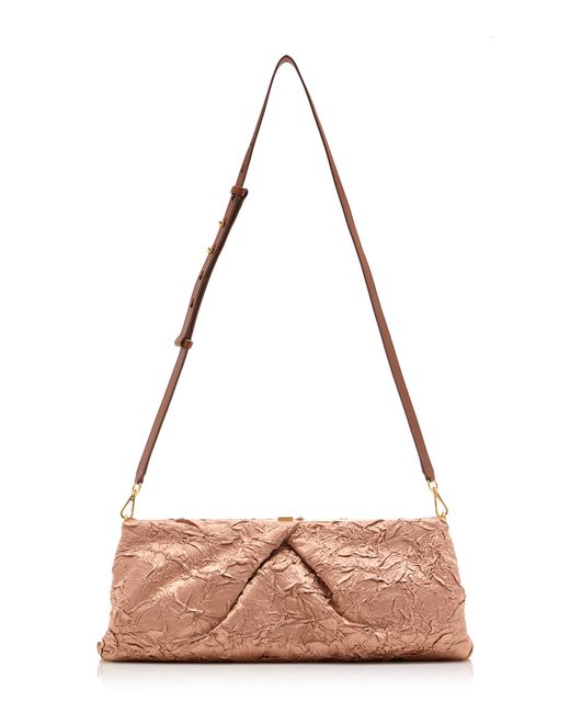 Dries Van Noten Pink Crushed Plissé Clutch