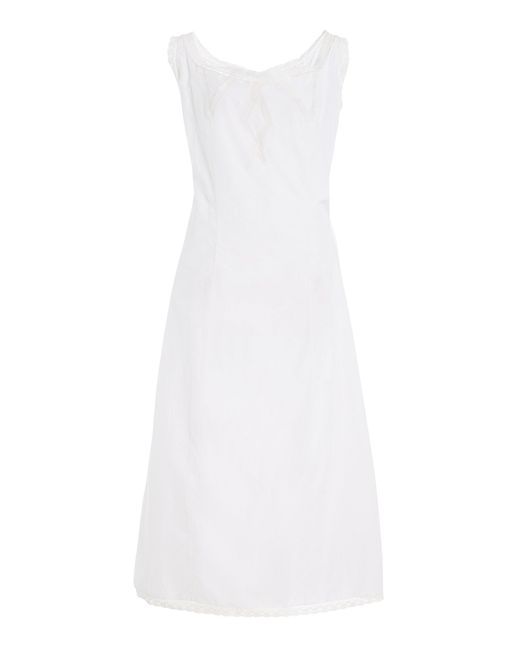 Colleen Allen White Off-The-Shoulder Silk Cotton Voile Dress