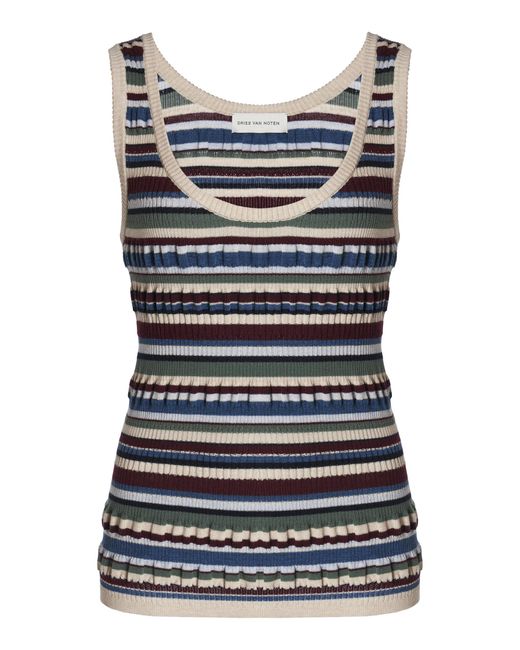 Dries Van Noten Blue Ticia Merino Wool Tank Top