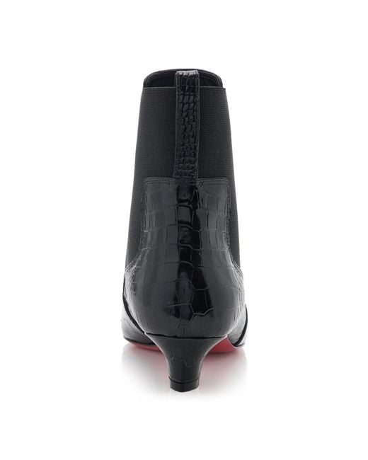 Christian Louboutin Black Promidavol 35Mm Croc-Effect Leather Chelsea Boots