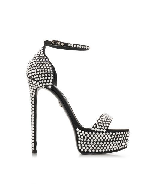 Dolce & Gabbana Keira Crystal-embellished Satin Platform Sandals in ...
