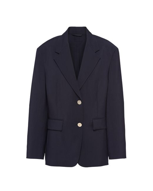 Prada Blue Mohair And Silk Blazer Jacket