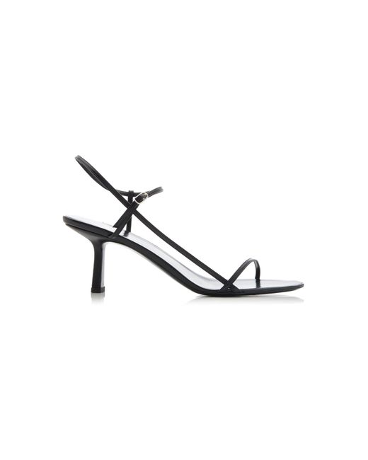 The Row Black Bare Leather Sandals