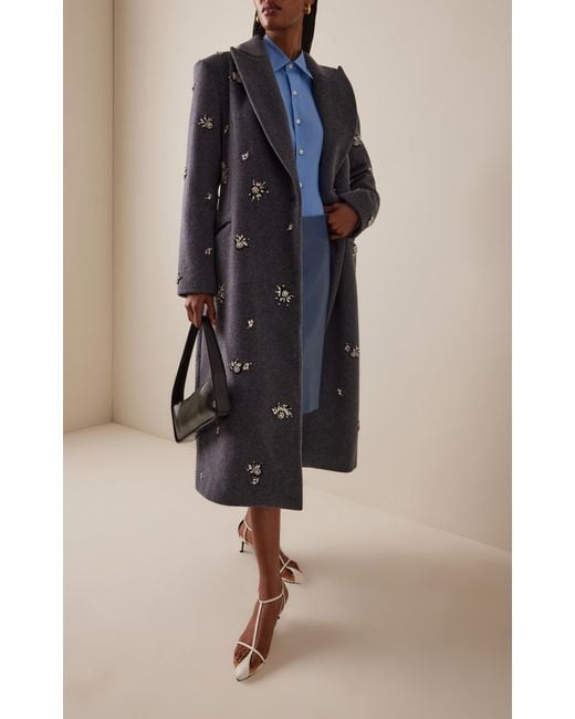 Jonathan Simkhai Blue Gianni Wool Coat