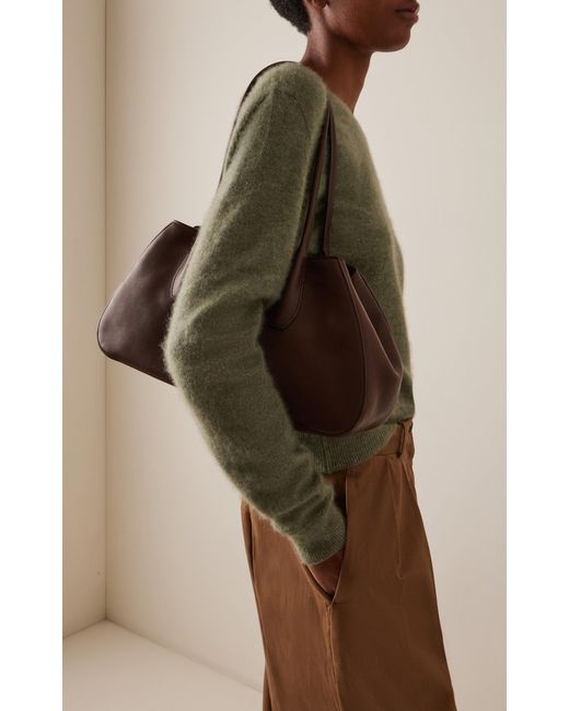 The Row Brown Alger Leather Shoulder Bag