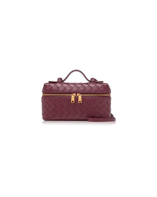 Bottega Veneta Red Bang Bang Intrecciato Leather Vanity Case
