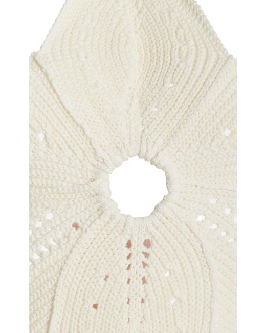 Cult Gaia White Floreana Knit-cotton Mini Dress