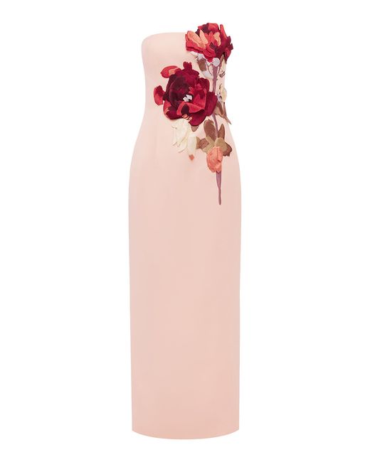 LEO LIN Pink Rayna Embroidered Bustier Maxi Dress