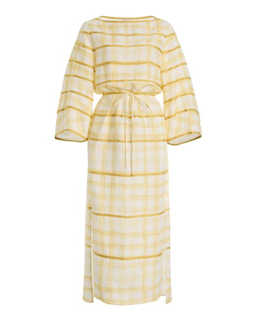 Rosie Assoulin Natural Ribbon Caftan Dress