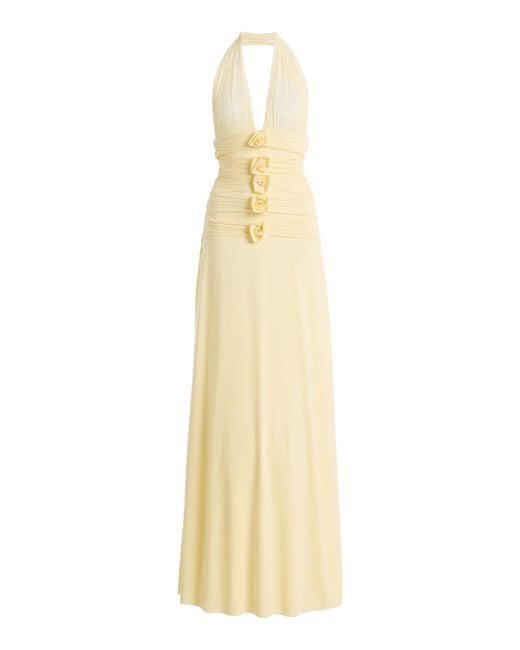 Maygel Coronel Metallic Villadiego Jersey Maxi Dress