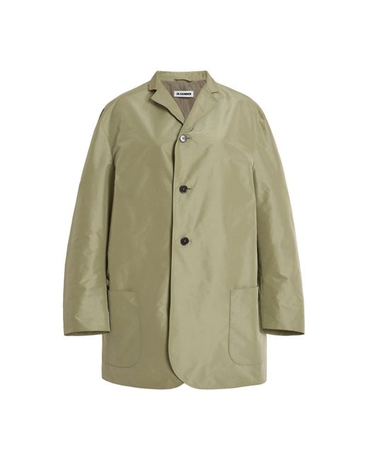 Jil Sander Green Oversized Notched Lapel Jacket