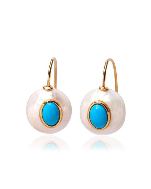 Lizzie Fortunato Blue Pearl Pablo Gold-plated Earrings