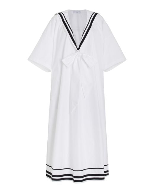 Franchise White Exclusive Coco Tie-Front Cotton Sailor Dress