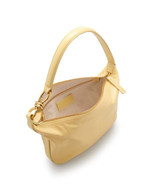 Bottega Veneta Yellow Knot Baguette Leather Shoulder Bag