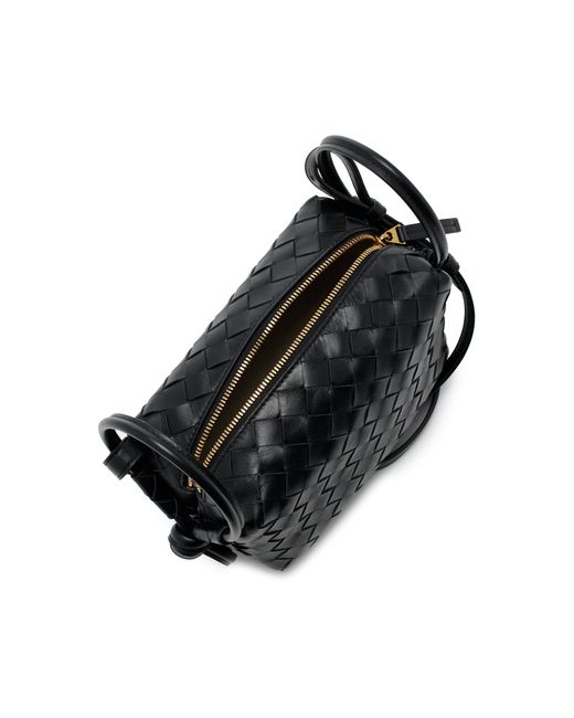 Bottega Veneta Black Small Loop Intrecciato Leather Shoulder Bag