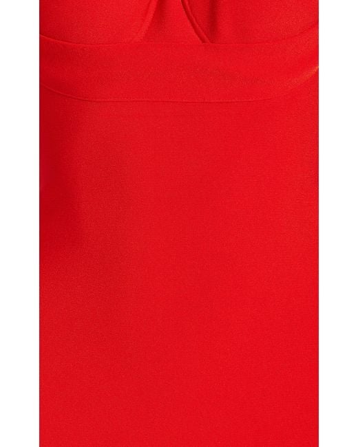 Alaïa Red Iconic Bra Crepe Bustier Mini Dress