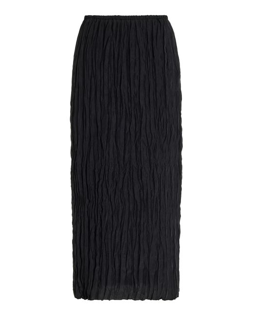 Totême  Black Crinkled-silk Maxi Skirt