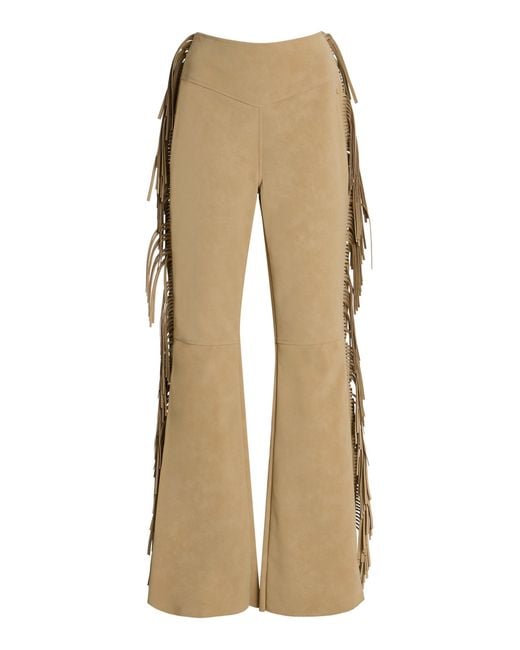 Goldbergh Natural Lina Fringed Vegan Leather Flare Pants