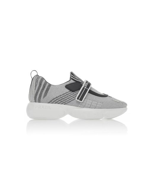 Prada Gray Cloudbust Nylon Slip On Sneakers