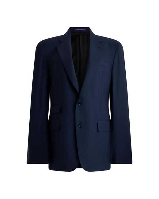 Ralph Lauren Blue Hedra Single-Breasted Wool Blazer