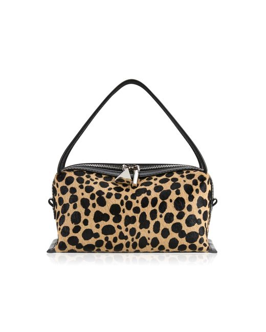 VERAFIED Metallic Cheetah Calf Hair Café Mini Bag